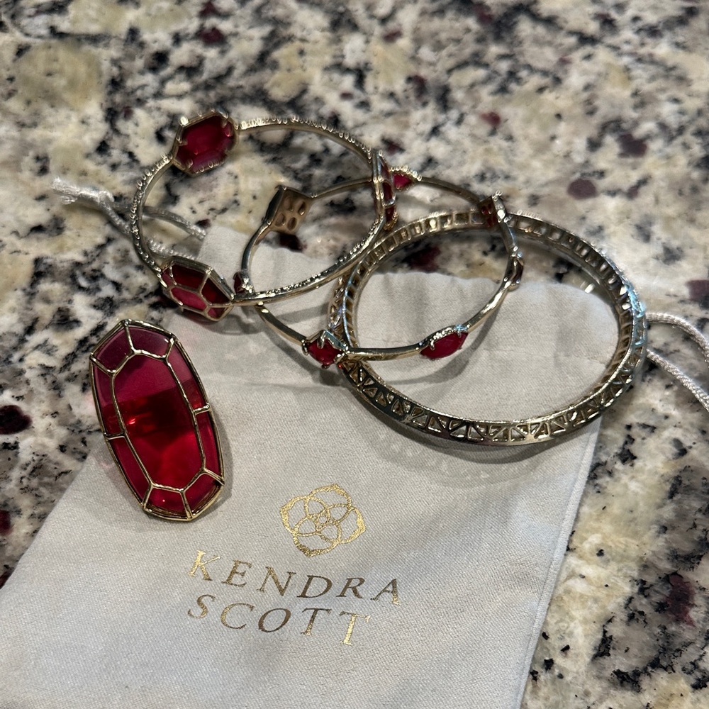 Kendra Scott Ruby Red and Gold Jewelry Collection